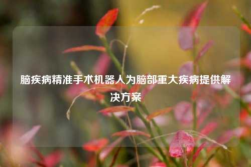 脑疾病精准手术机器人为脑部重大疾病提供解决方案